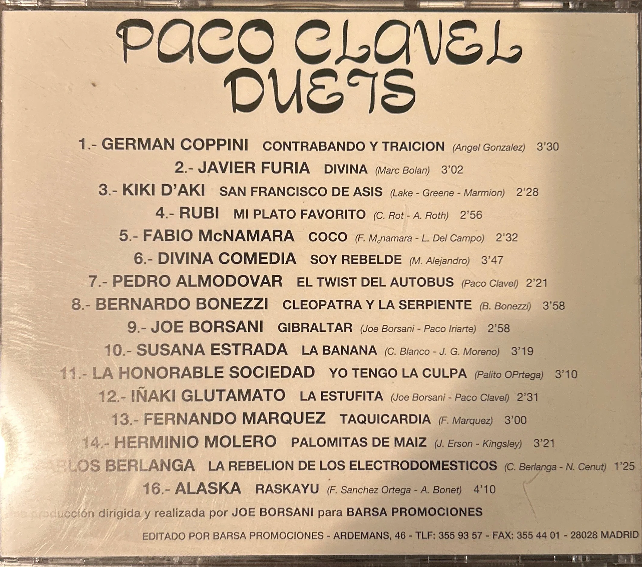 CD Paco Clavel ‎– Duets 2ª Mano - Image 2
