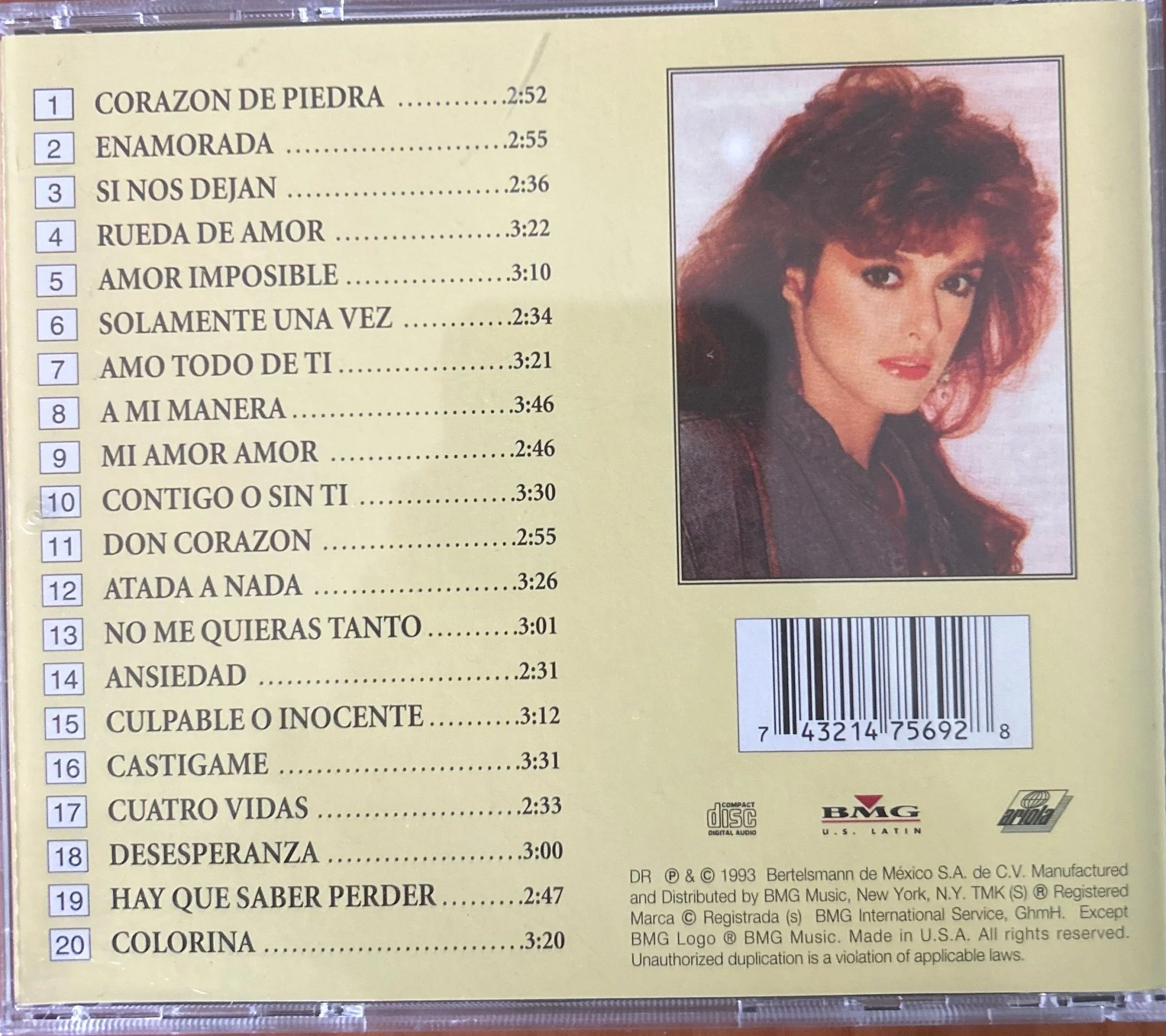CD Lucia Mendez  ‎– Colección Espectacular 20 Exitos Vol. 5 2ª Mano - Image 2