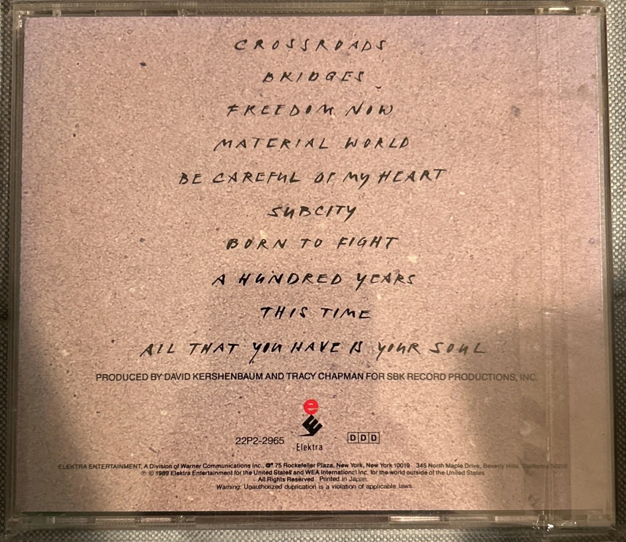 CD Tracy Chapman ‎– Crossroads 2ª Mano - Image 2