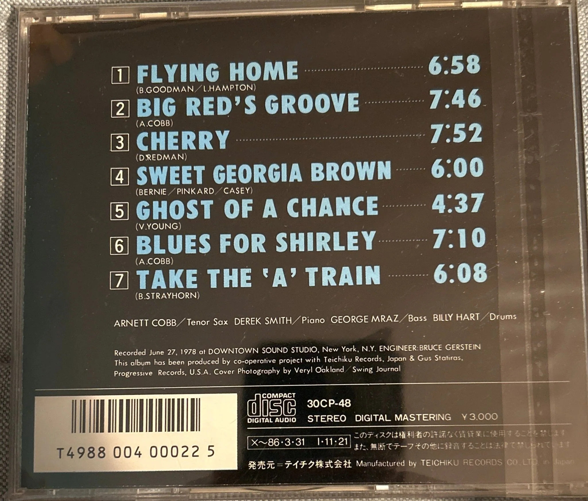 CD Arnett Cobb Quartet ‎– Arnett Cobb Is Back 2ª Mano - Image 2