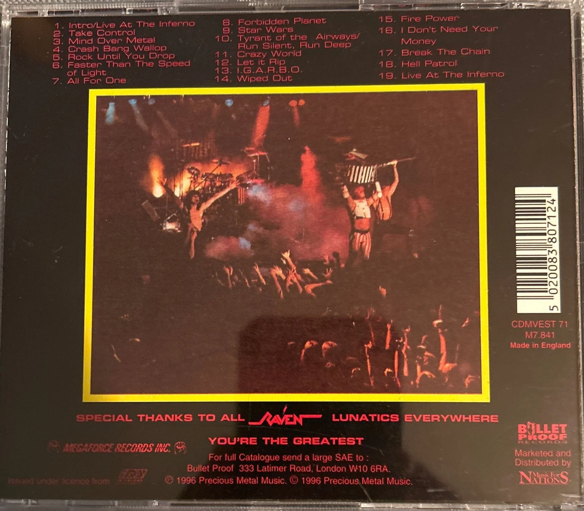 CD Raven – Live At The Inferno 2ª Mano - Image 2