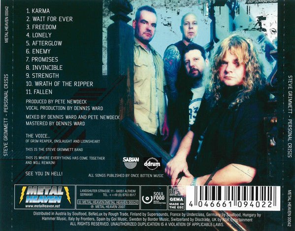 CD Steve Grimmett ‎– Personal Crisis 2ª Mano - Image 2