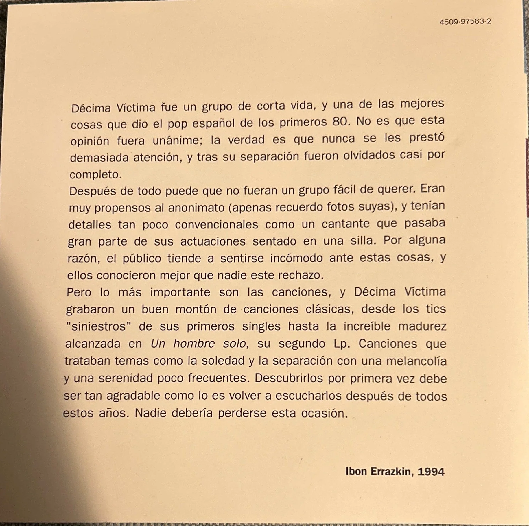 CD Decima Victima ‎– Resumen 2ª Mano - Image 2