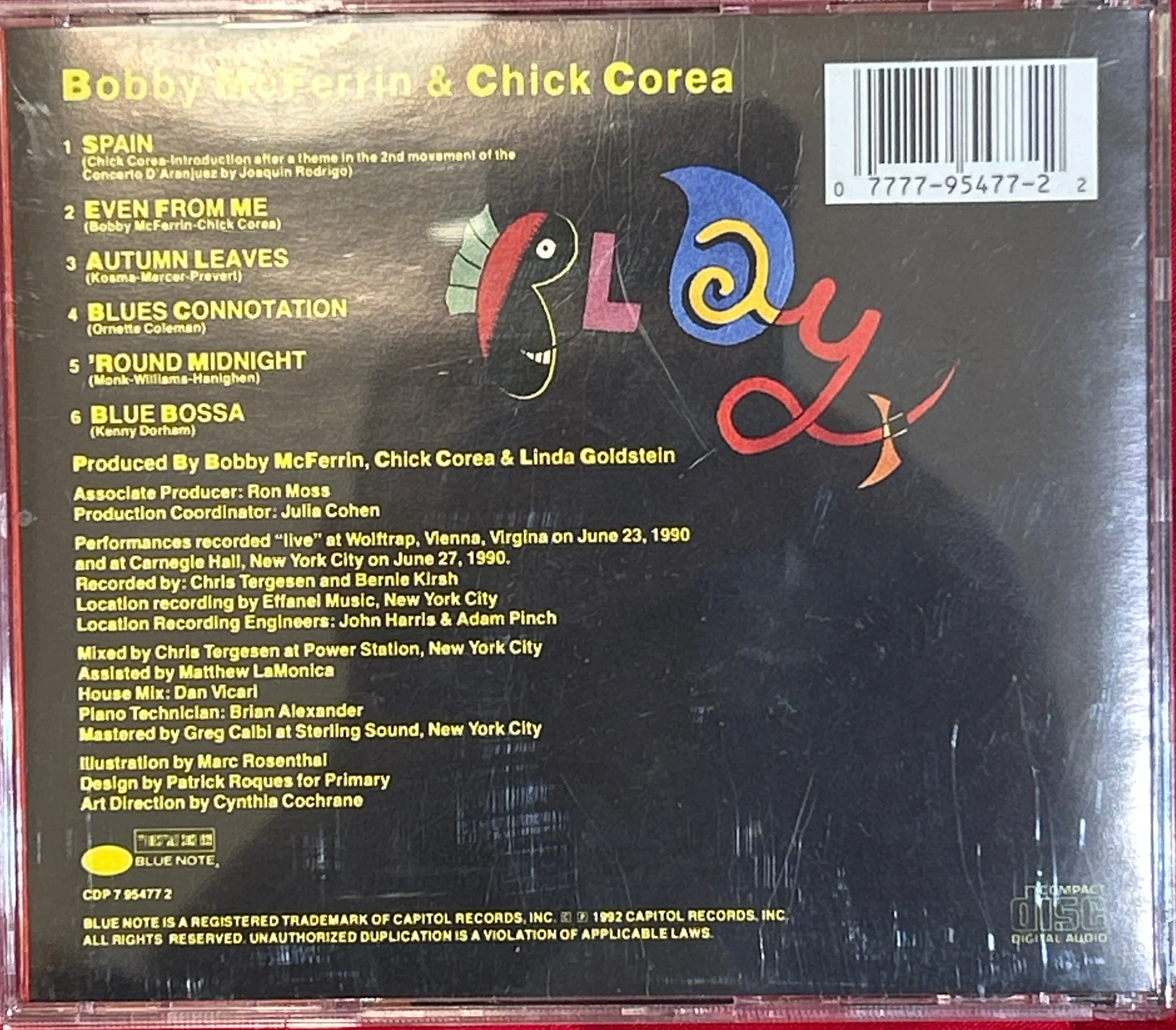 CD Bobby McFerrin & Chick Corea ‎– Play 2ª Mano (Producto exclusivo recogida en tienda) - Image 2