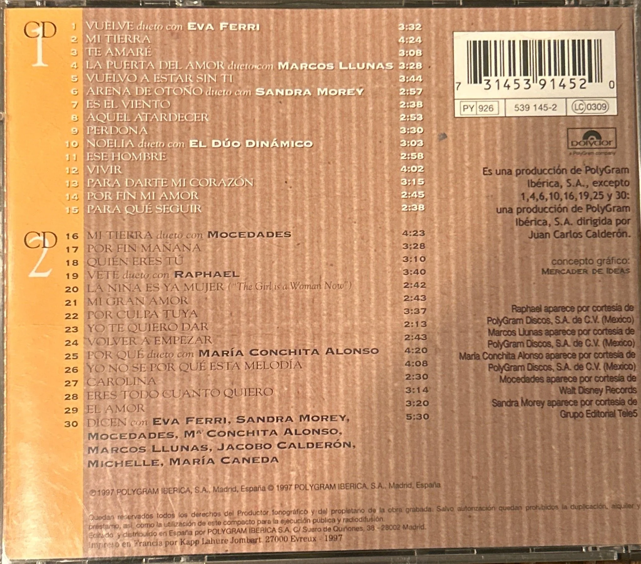 CD Nino Bravo ‎– Duetos 2 2ª Mano - Image 2