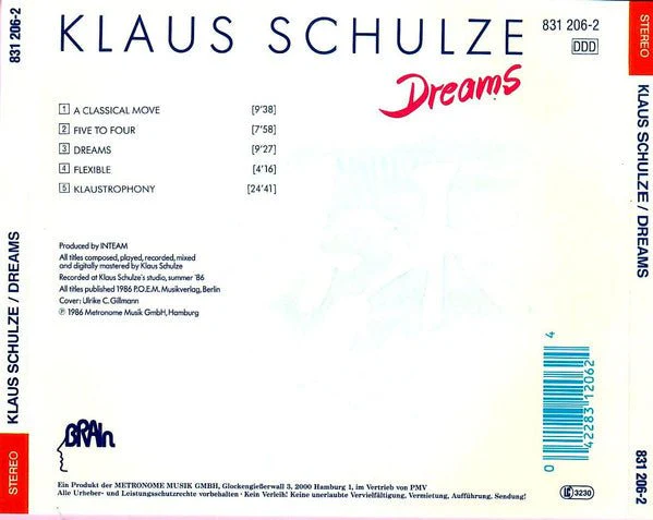 CD Klaus Schulze ‎– Dreams 2ª Mano - Image 2