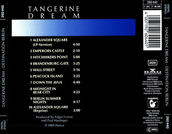 CD Banda Sonora Original Tangerine Dream ‎– Destination Berlin  2ª Mano - Image 2