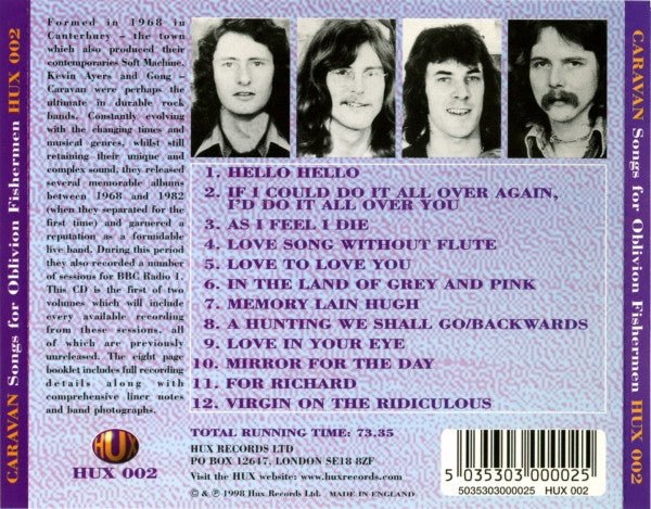 CD Caravan ‎– Songs For Oblivion Fishermen 2ª Mano - Image 2
