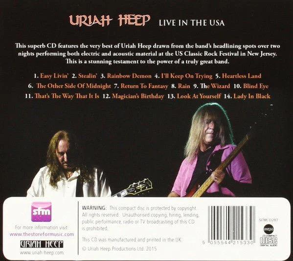 CD Uriah Heep ‎– Live In The USA 2ª Mano - Image 2