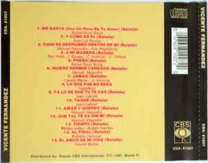 CD Vicente Fernandez ‎– 15 Grandes Con El Número 1 2ª Mano - Image 2