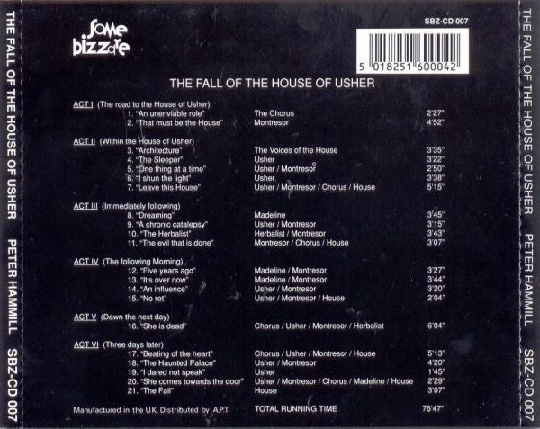 CD Peter Hammill ‎– The Fall Of The House Of Usher 2ª Mano - Image 2