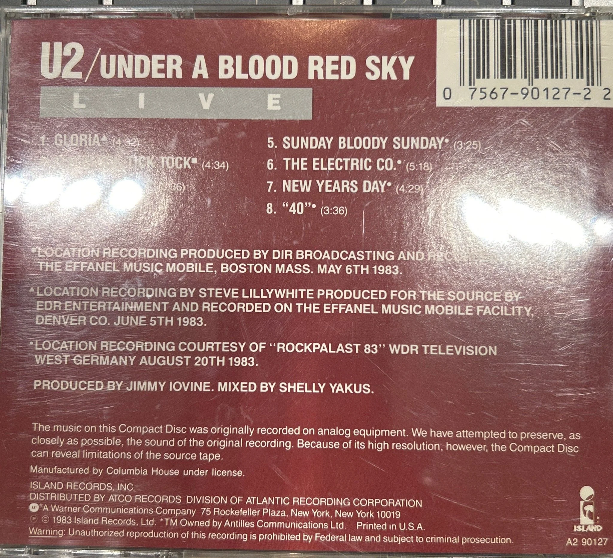 CD U2 ‎– Under A Blood Red Sky (Live) Ed. Americana 2ª mano - Image 2