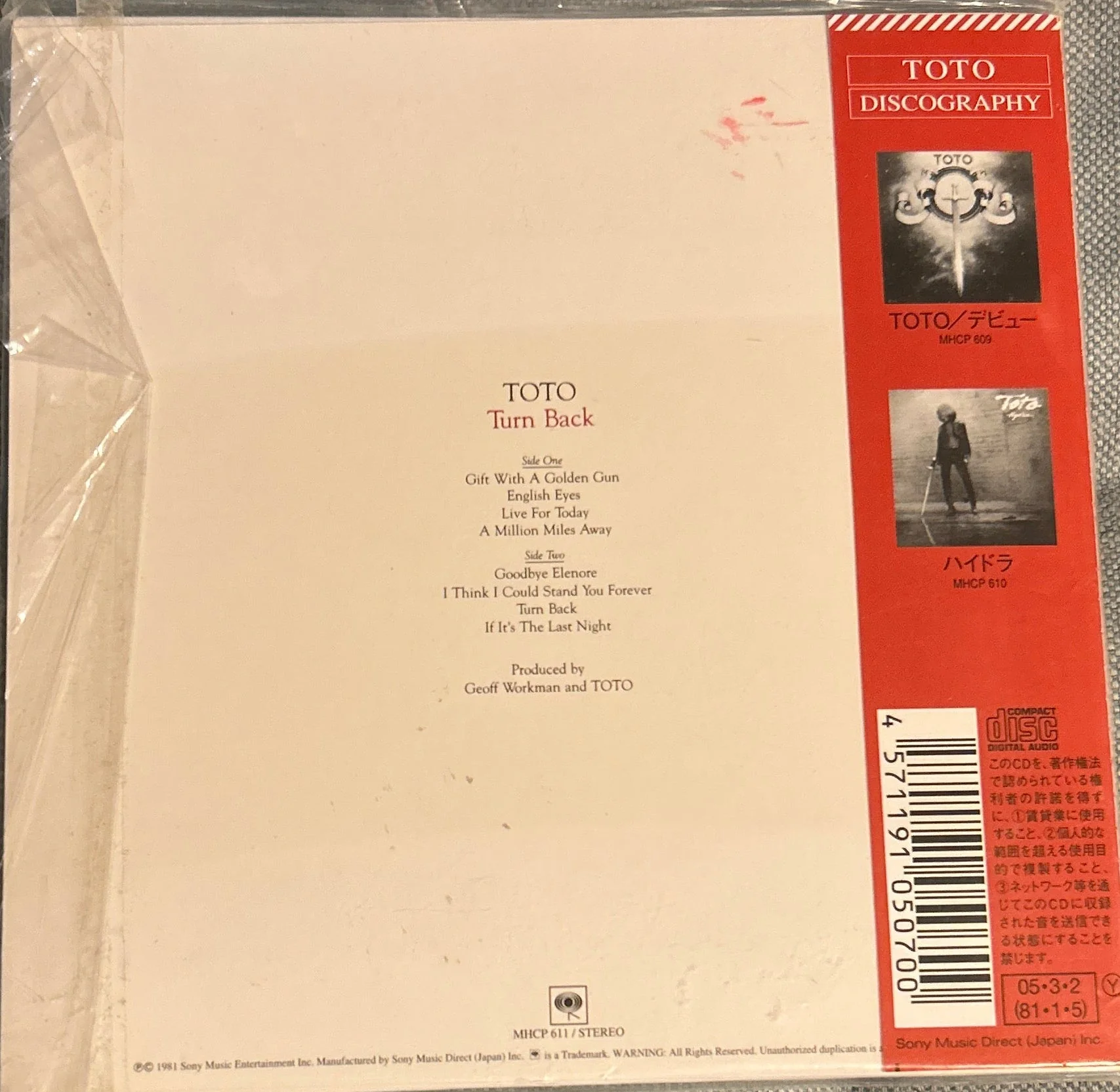 CD Toto – Turn Back 2ª Mano - Image 2