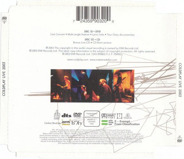 CD Coldplay ‎– Live 2003 2ª Mano (Producto exclusivo recogida en tienda) - Image 2