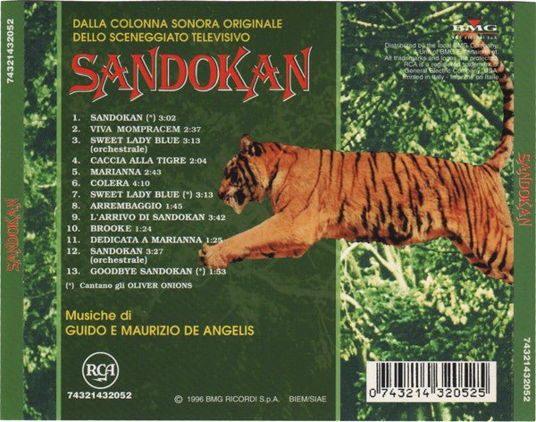 CD Banda Sonora  Guido E Maurizio De Angelis ‎– Sandokan - Dalla Colonna Sonora Originale Dello Sceneggiato Televisivo 2ª Mano - Image 2