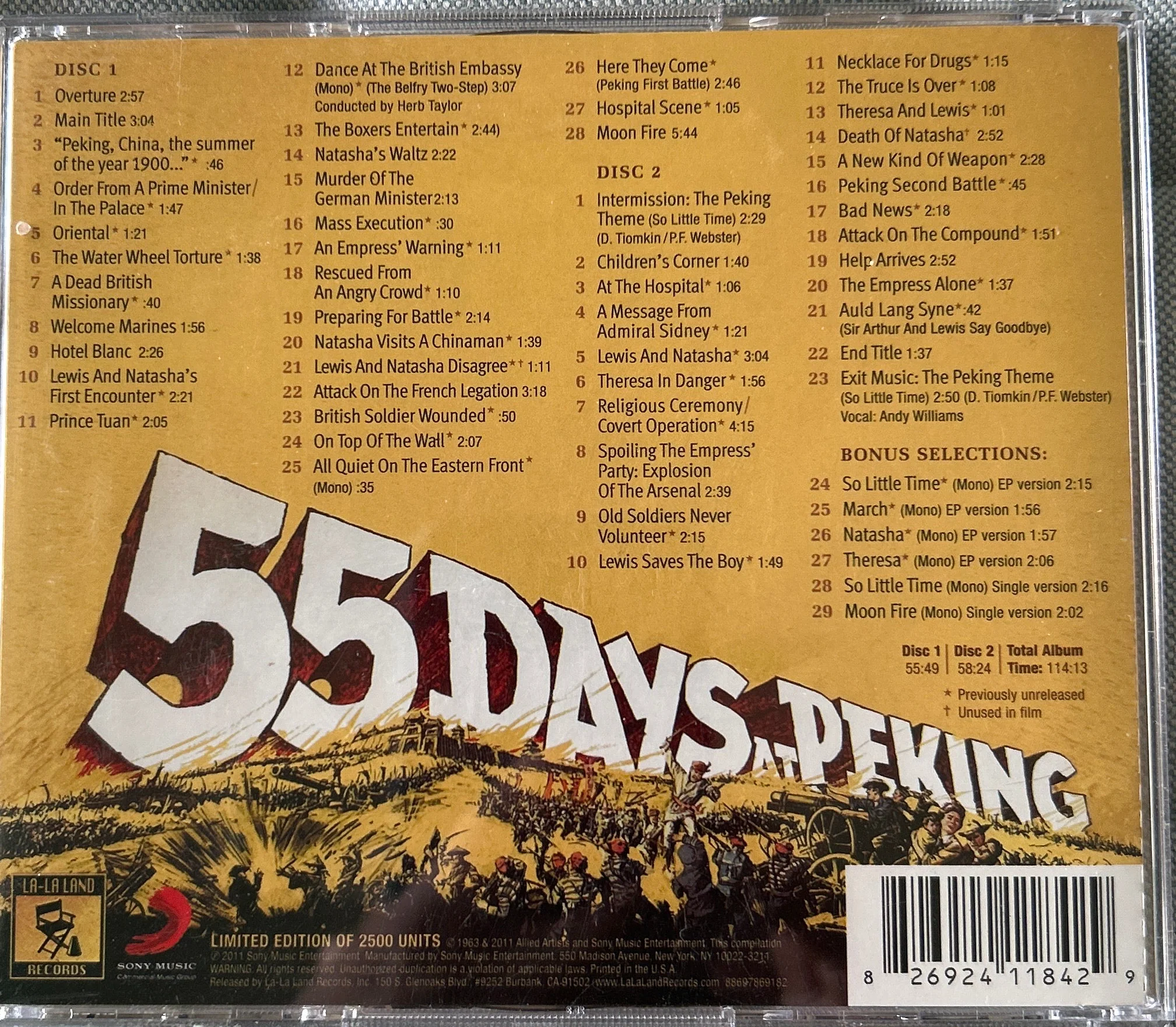 CD Banda Sonora - Dimitri Tiomkin ‎– 55 Days At Peking 2ª Mano - Image 2