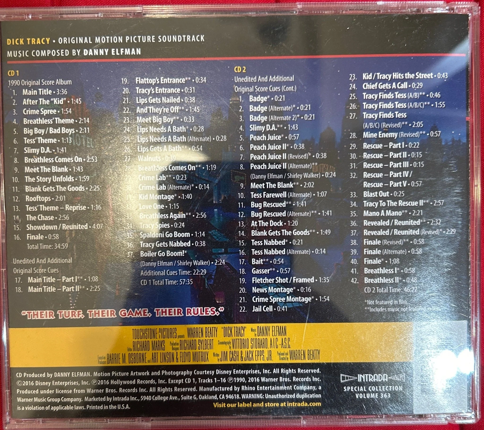 CD Banda Sonora Original Danny Elfman ‎– Dick Tracy (Madonna)  2ª Mano - Image 2
