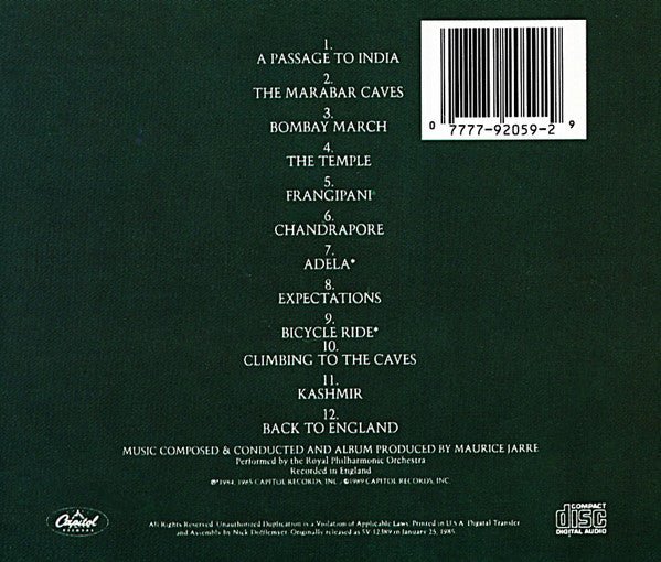 CD BSO - Maurice Jarre ‎– A Passage To India 2ª mano (Producto exclusivo recogida en tienda) - Image 2