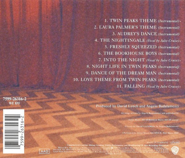 CD BSO - Angelo Badalamenti ‎– Music From Twin Peaks Nuevo precintado - Image 2