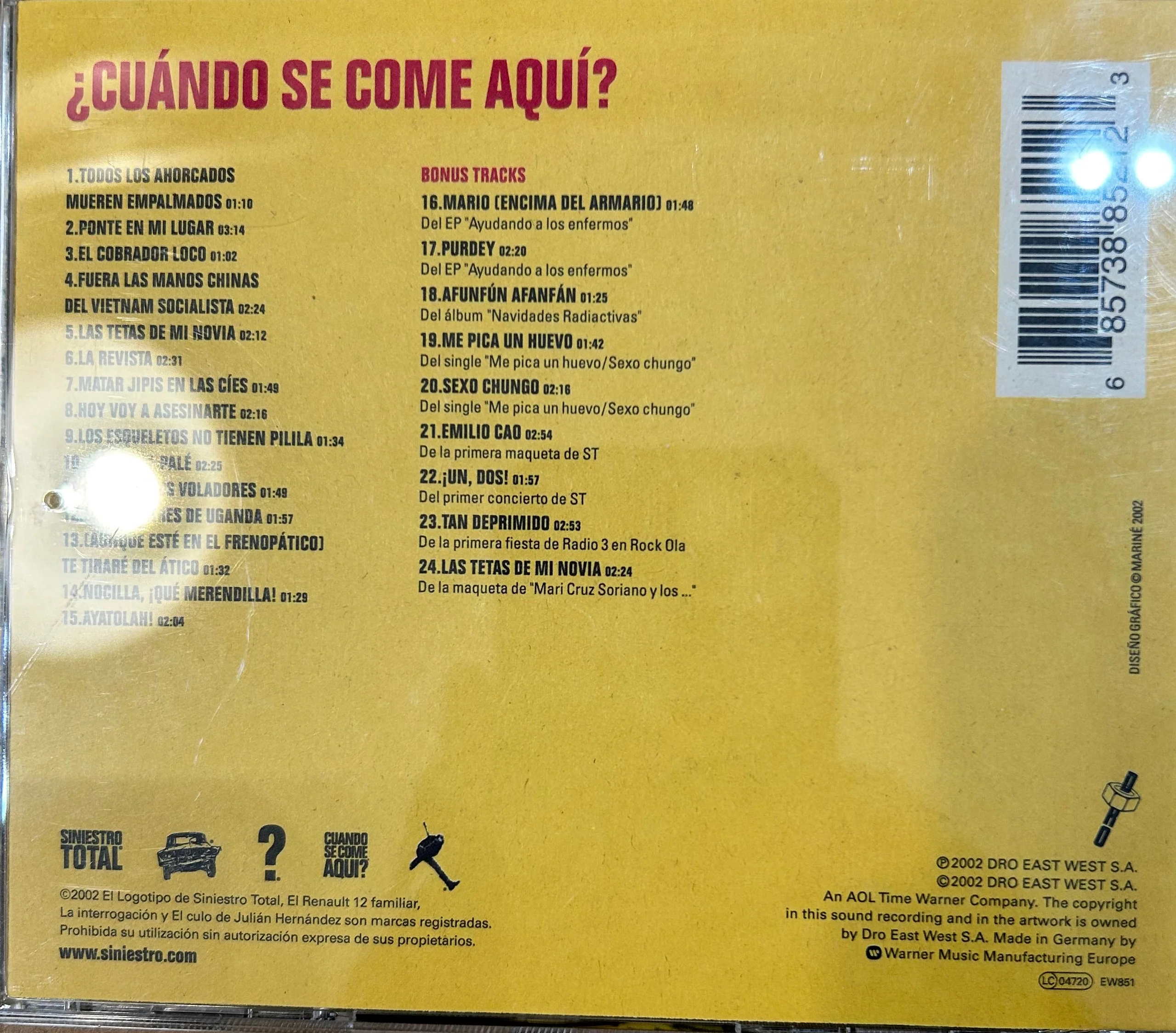CD Siniestro Total ‎– ¿Cuando Se Come Aqui? 2ª mano (Producto exclusivo recogida en tienda) - Image 2