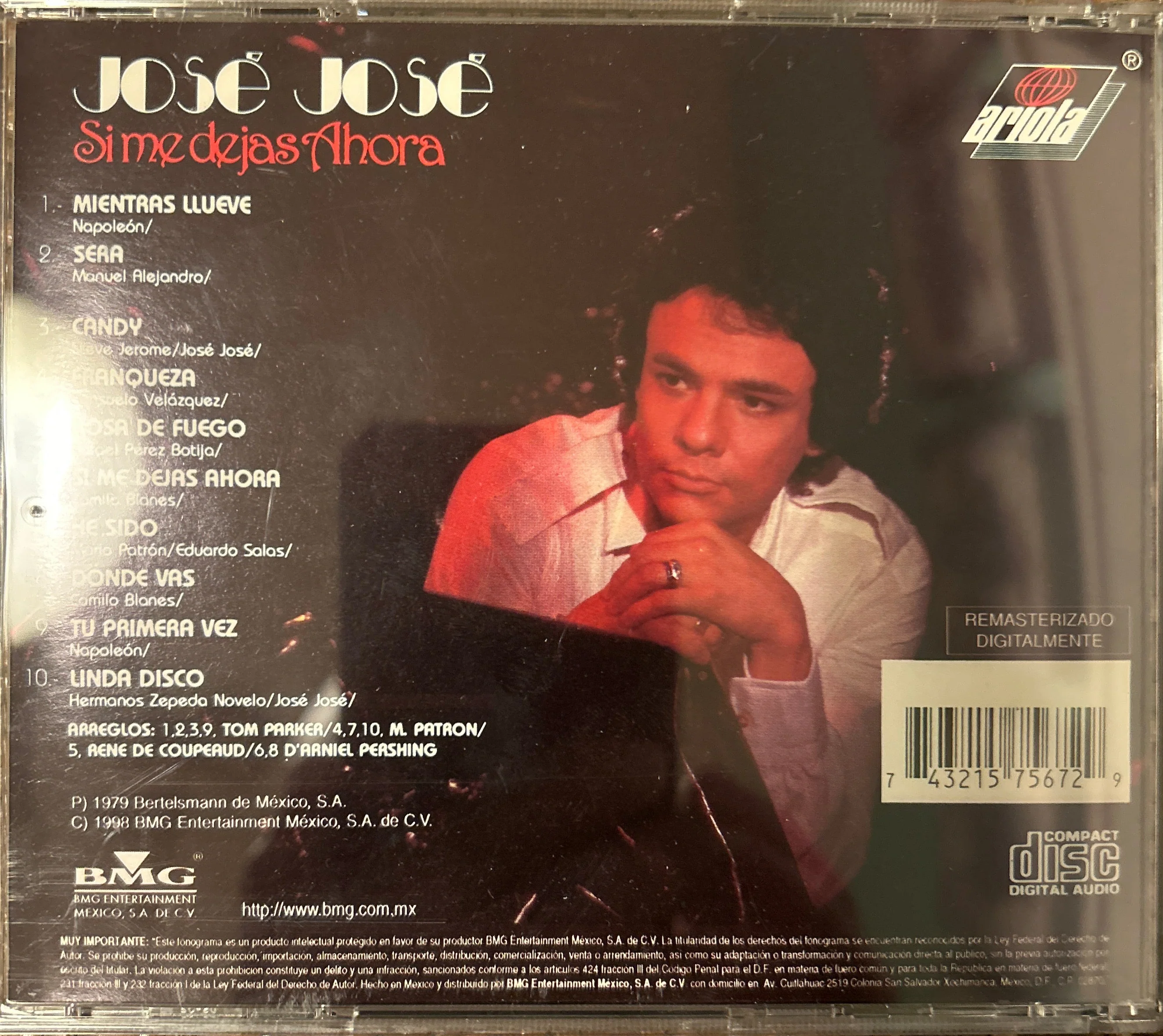 CD José José ‎– Si Me Dejas Ahora 2ª Mano - Image 2