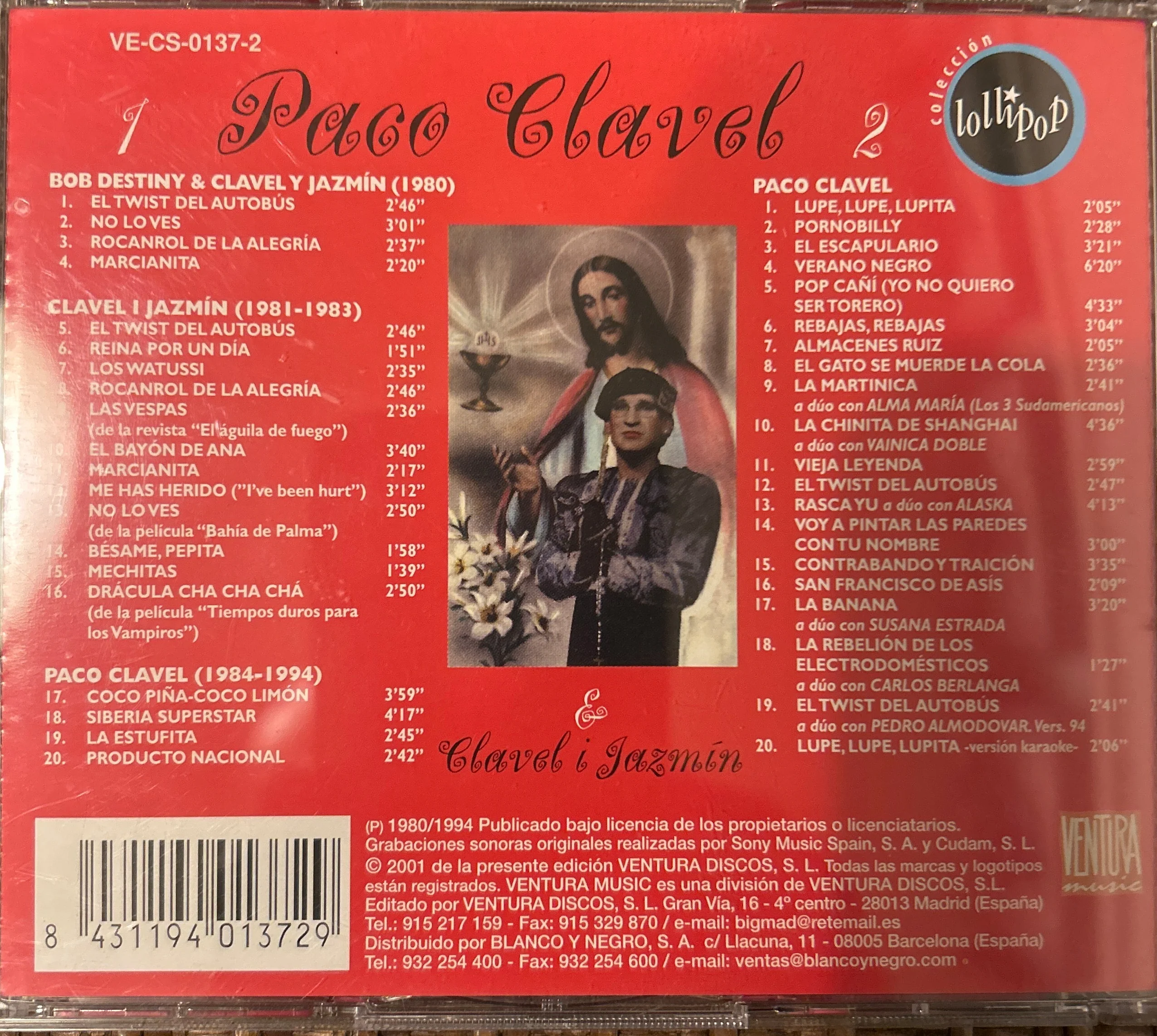 CD Paco Clavel & Clavel I Jazmín ‎– Paco Clavel & Clavel I Jazmin 2ª Mano - Image 2