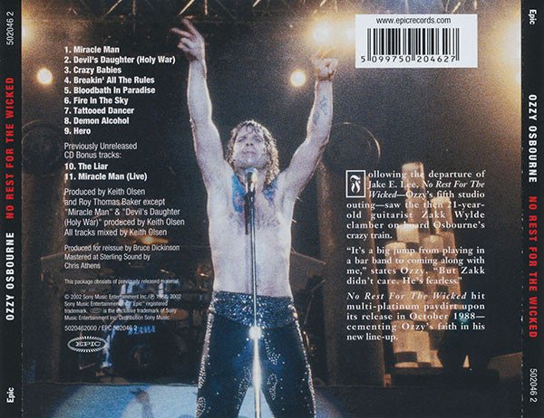 CD Ozzy Osbourne ‎– No Rest For The Wicked Nuevo precintado - Image 2