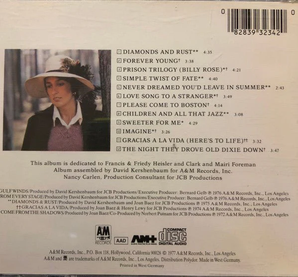 CD Joan Baez ‎– The Best Of Joan C. Baez  Nuevo precintado - Image 2