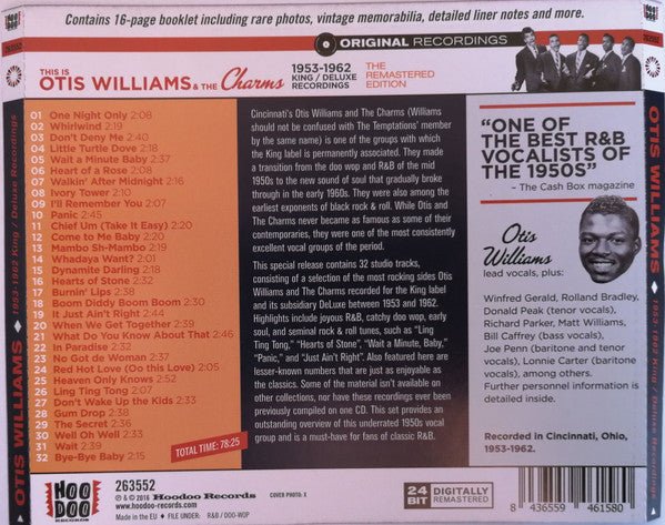 CD Otis Williams & The Charms ‎– This Is Otis Williams & The Charms, The 1953-1962 King / DeLuxe Recordings Nuevo precintado - Image 2