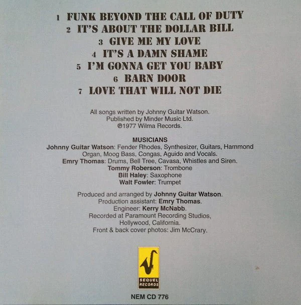 CD Johnny Guitar Watson ‎– Funk Beyond The Call Of Duty Nuevo precintado - Image 2