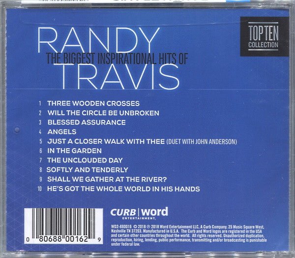 CD Randy Travis – The Biggest Inspirational Hits Of Randy Travis: Three Wooden Crosses Nuevo precintado - Image 2