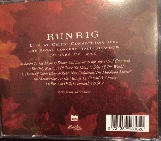 CD Runrig – Live At Celtic Connections 2000 Nuevo precintado - Image 2