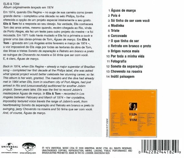 CD Elis & Tom – Elis & Tom Nuevo precintado - Image 2