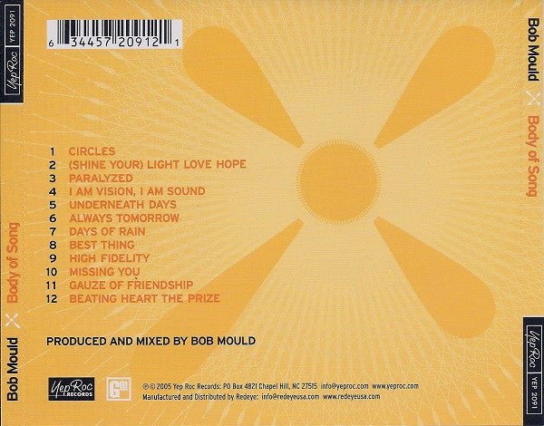 CD Bob Mould ‎– Body Of Song Nuevo precintado - Image 2