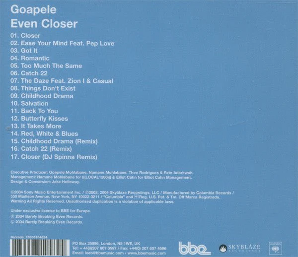 CD Goapele ‎– Even Closer Nuevo precintado - Image 2