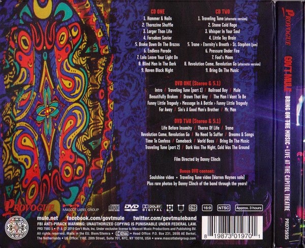CD Gov't Mule - Bring On The Music (Live At The Capitol Theatre) (2CD+2DVD) Nuevo precintado - Image 2