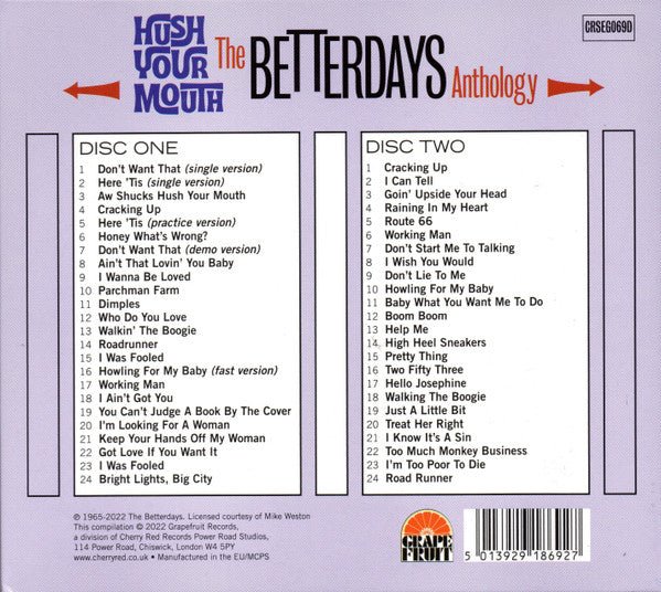 CD The Betterdays ‎– Hush Your Mouth - The Betterdays Anthology Nuevo precintado - Image 2