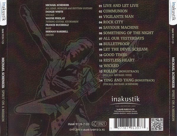 CD Michael Schenker's Temple Of Rock ‎– Spirit On A Mission Nuevo precintado - Image 2