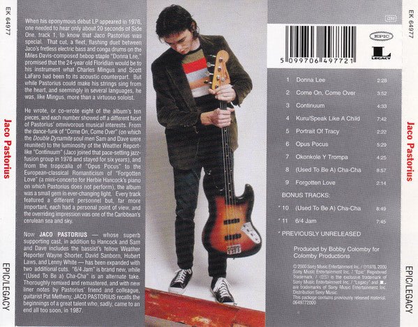 CD Jaco Pastorius ‎– Jaco Pastorius Nuevo precintado - Image 2