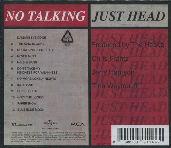 CD The Heads ‎– No Talking Just Head Nuevo precintado - Image 2