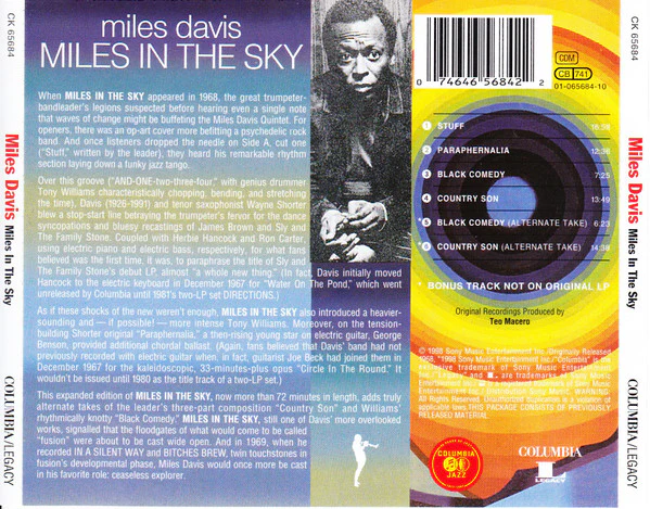 CD Miles Davis ‎– Miles In The Sky Nuevo precintado - Image 2