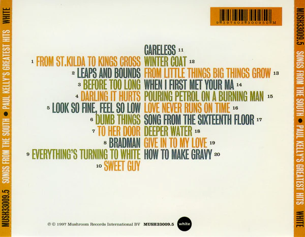CD Paul Kelly – Songs From The South • Paul Kelly's Greatest Hits Nuevo precintado - Image 2