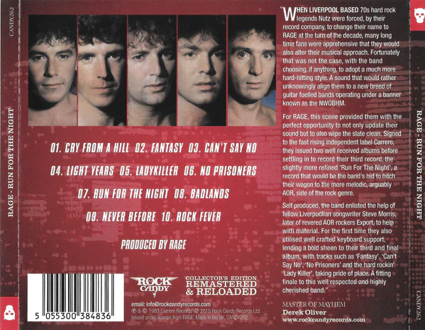 CD Rage – Run For The Night Nuevo precintado - Image 2