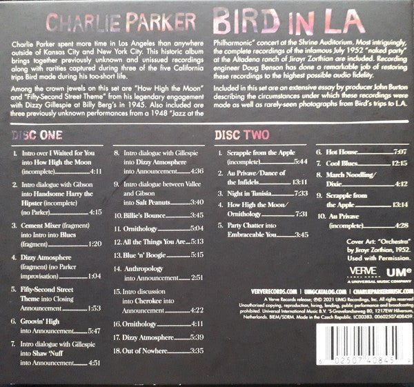 CD Charlie Parker ‎– Bird In LA Nuevo precintado - Image 2