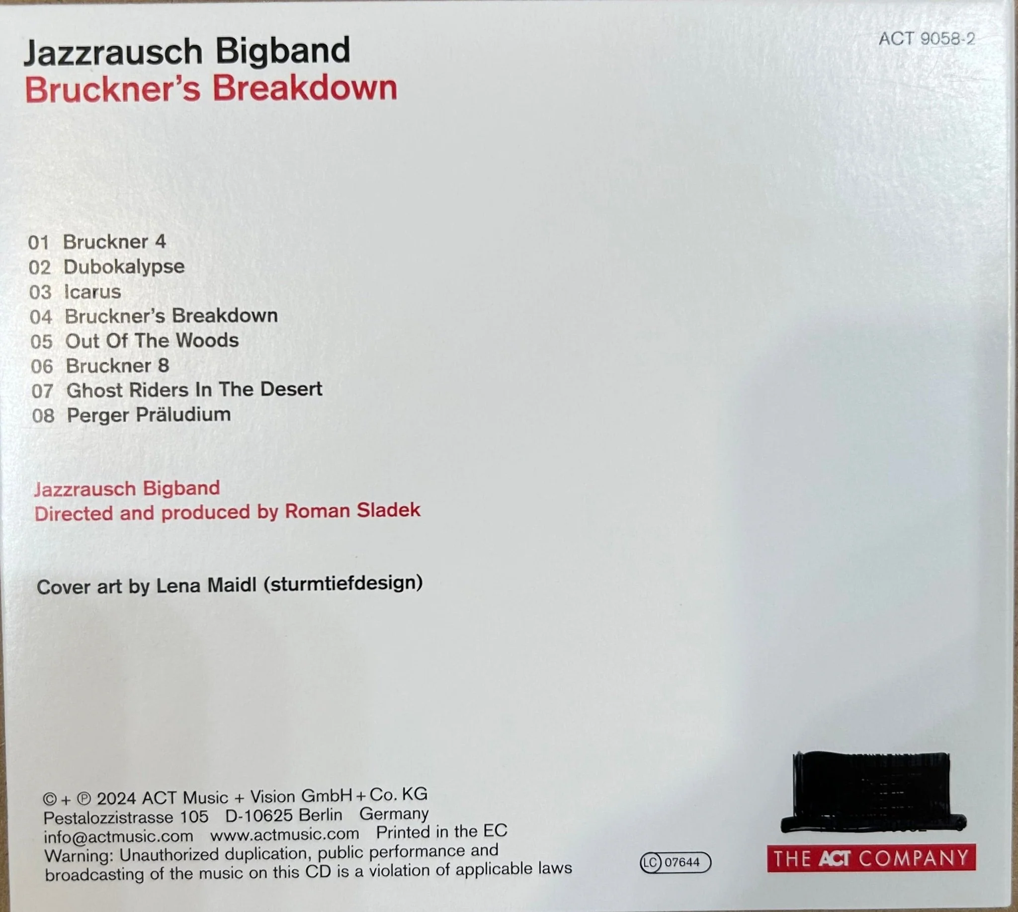 CD Jazzrausch Bigband ‎– Bruckners Breakdown Nuevo precintado - Image 2