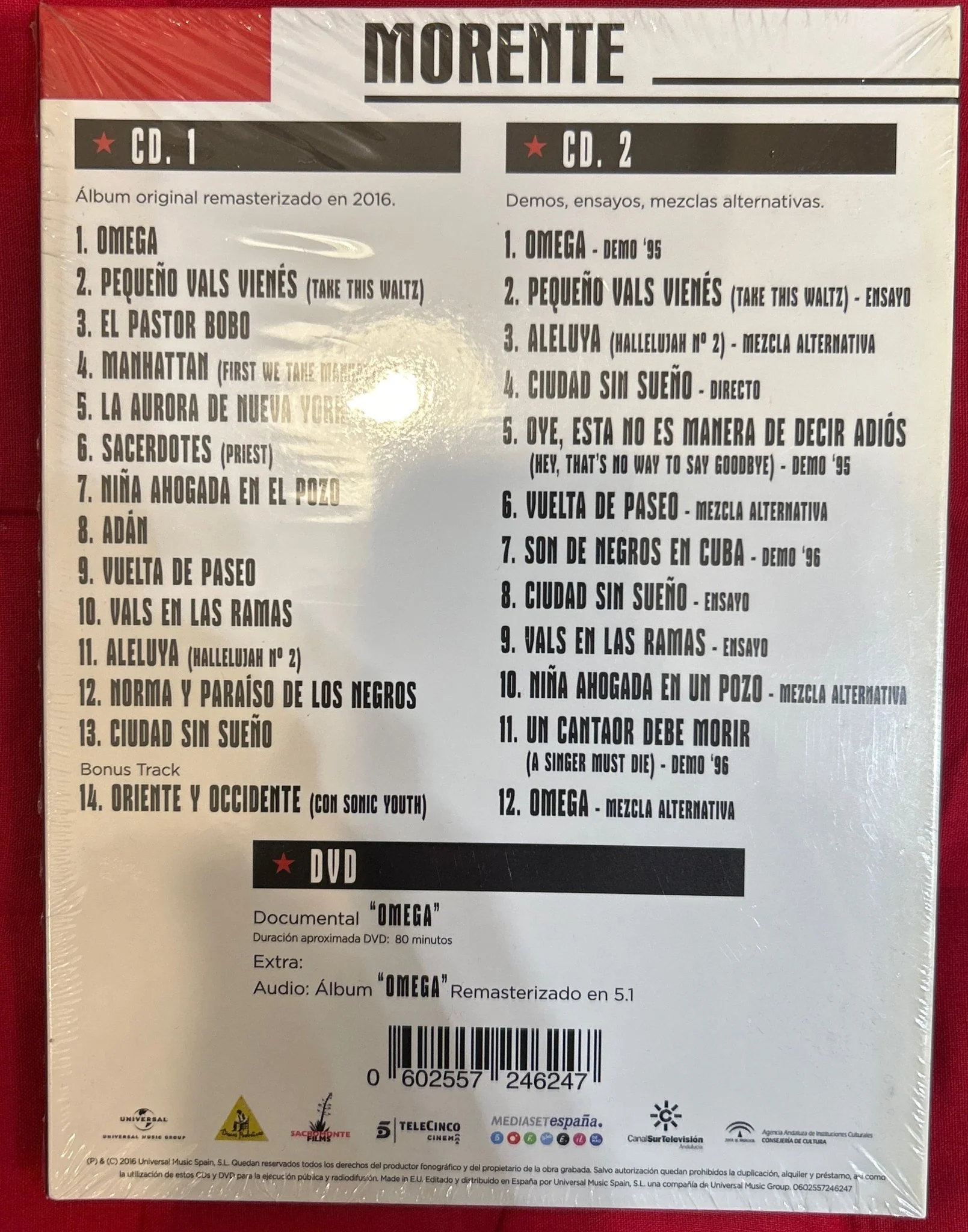 DVD Morente & Lagartija Nick  ‎– Omega Nuevo precintado - Image 2