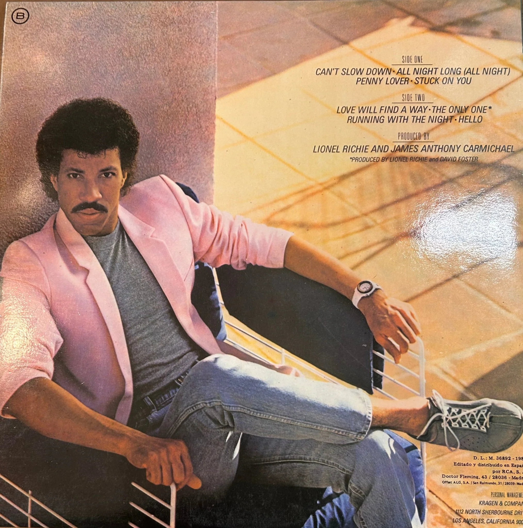 LP Lionel Richie ‎– Can't Slow Down 2ª Mano - Image 2