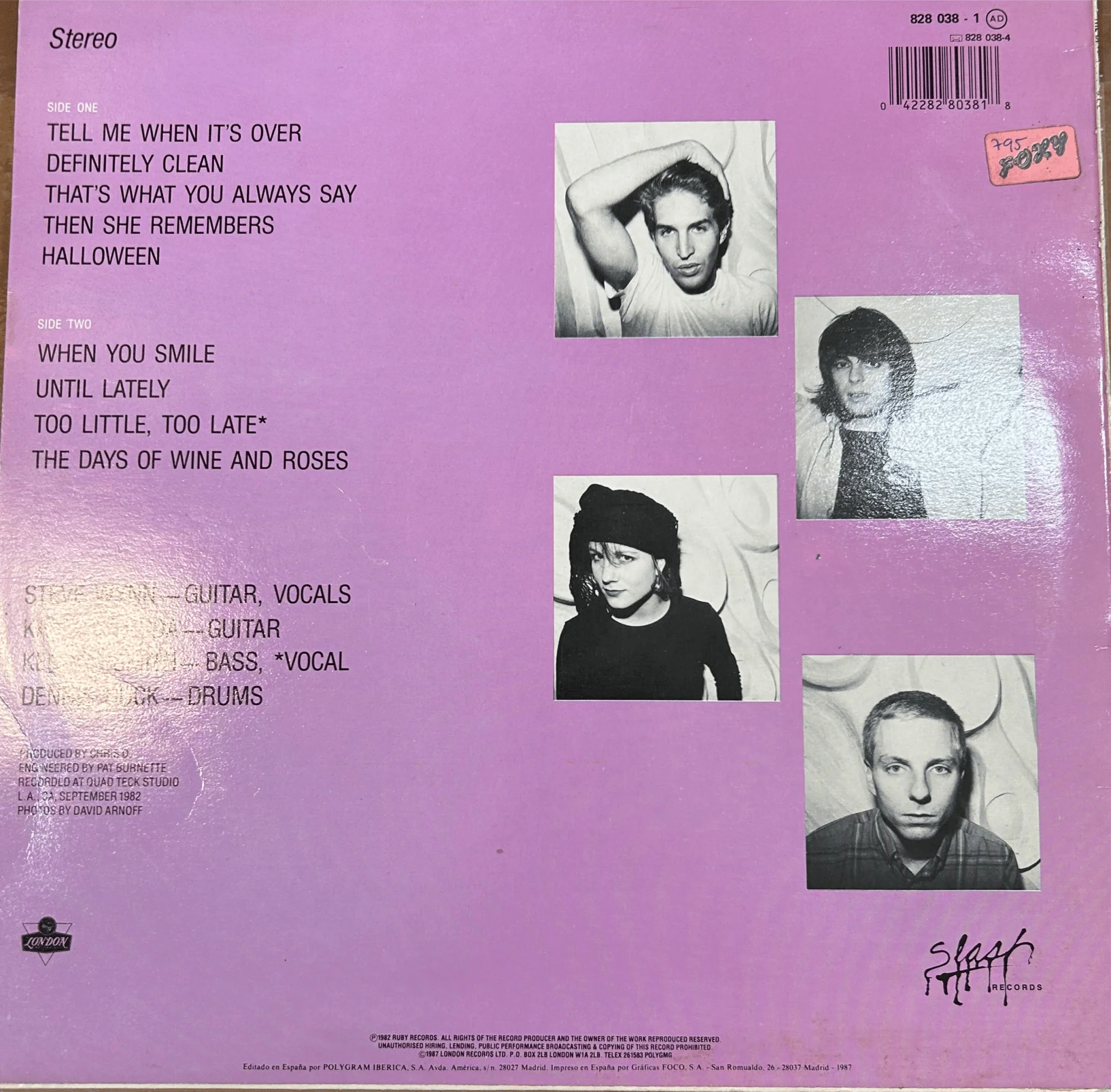 LP The Dream Syndicate ‎– The Days Of Wine And Roses 2ª Mano - Image 2