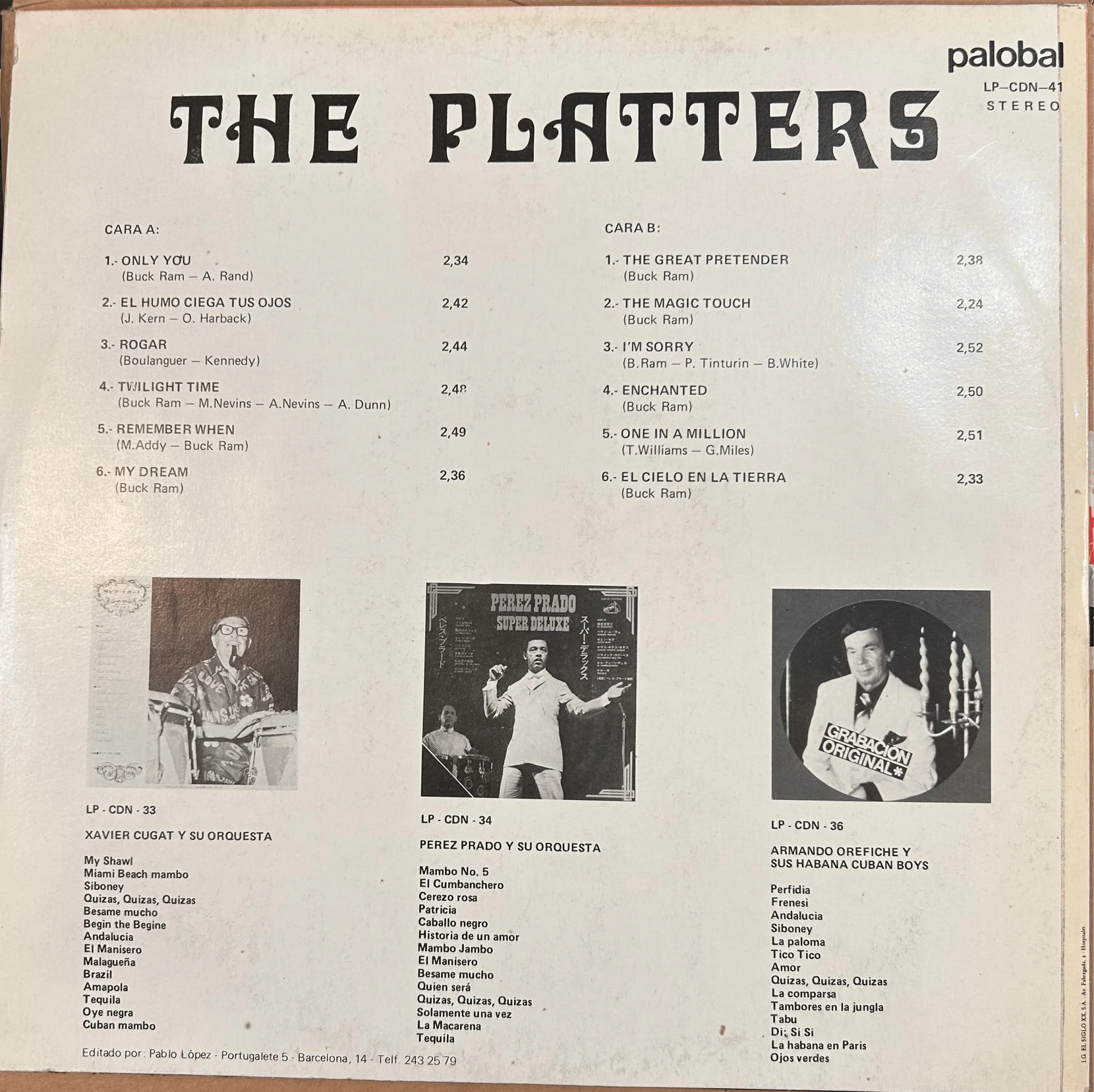 LP The Platters ‎– The Platters 2ª Mano  (Producto exclusivo recogida en tienda) - Image 2