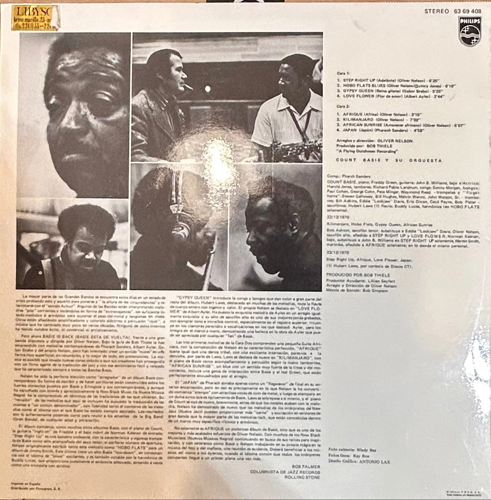 LP Count Basie & His Orchestra Arranged & Conducted By Oliver Nelson ‎– Africa 2ª Mano - Image 2